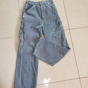 Vintage Striped Denim Cargo Pants